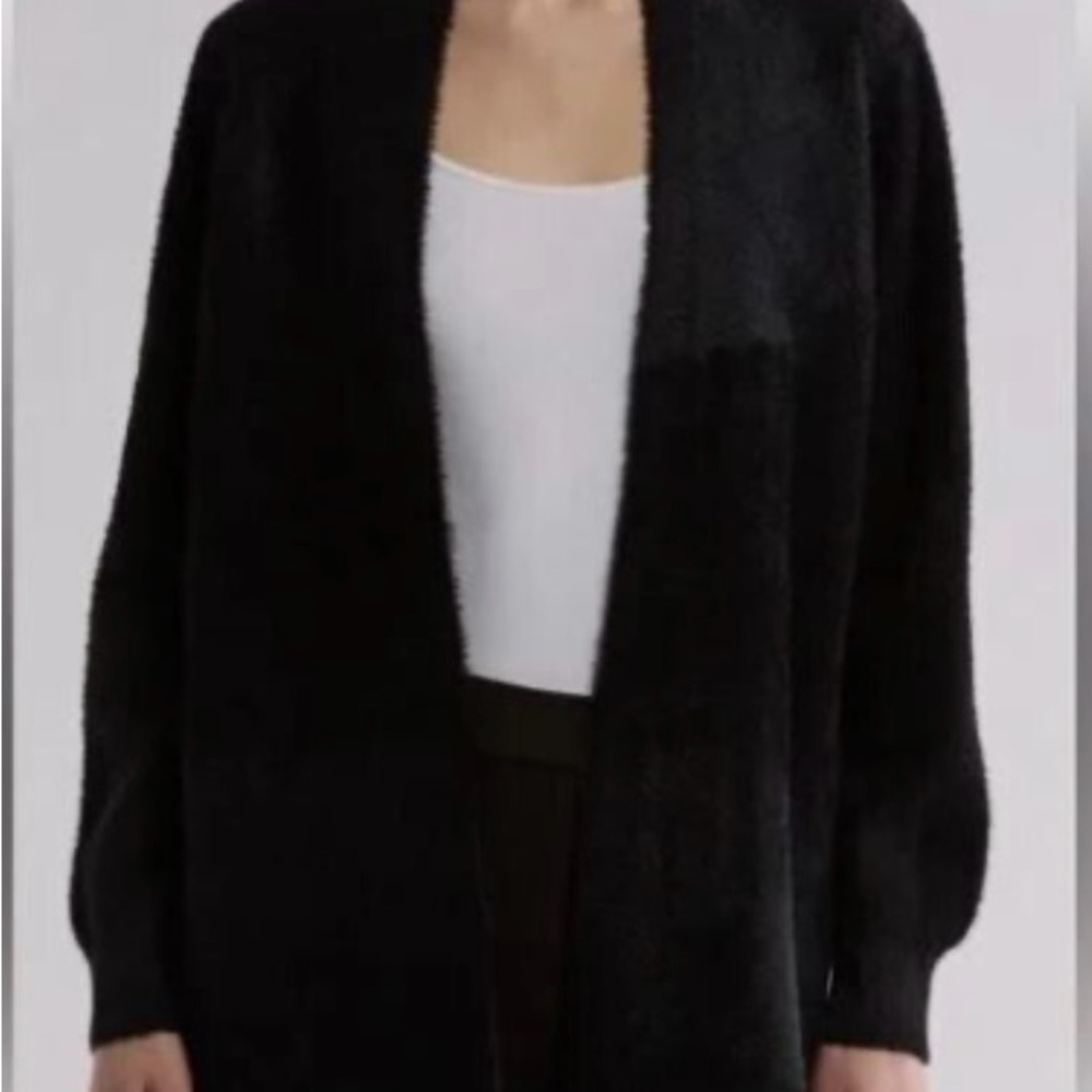 Black Open-Front Women’s Cardigan Sweater